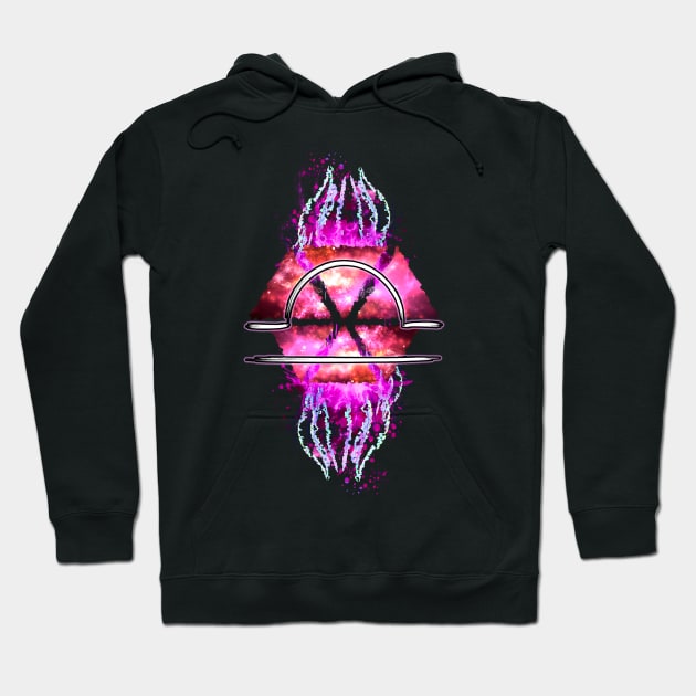 Libra Zodiac - Pink Abstract Hoodie by Scailaret